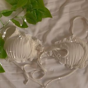 White ruffle bikini top